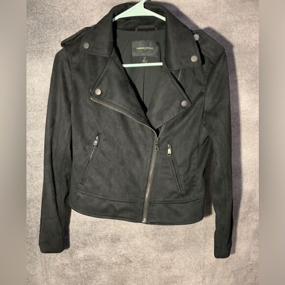 Jackets & Blazers - Banana Republic Faux Suede Moto Jacket Womens Black  size XS